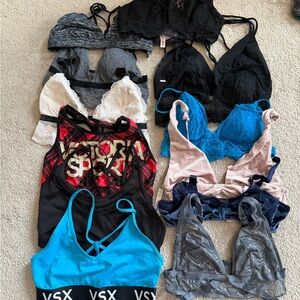 Victoria's Secret Bra Collection - Black, Blue, Gray, Pink